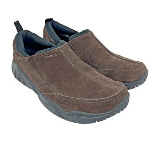 CROCS Brown Suede Slip-On Loafers
